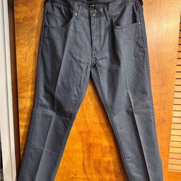 Comune Coated Navy Straight Jeans with Matte Finish - Picture 1 of 4